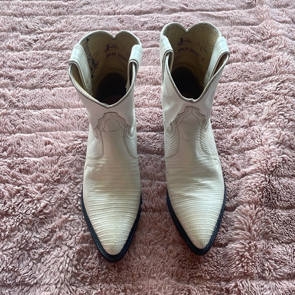 white snake skin boots